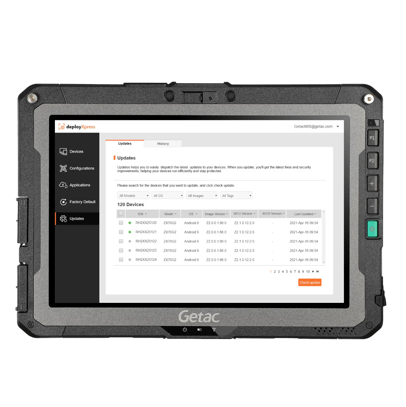 Getac ZX10 - 25.6 cm (10.1") - 128 GB - 6 GB - Wi-Fi 5 - Android 12 - Black - Image 10