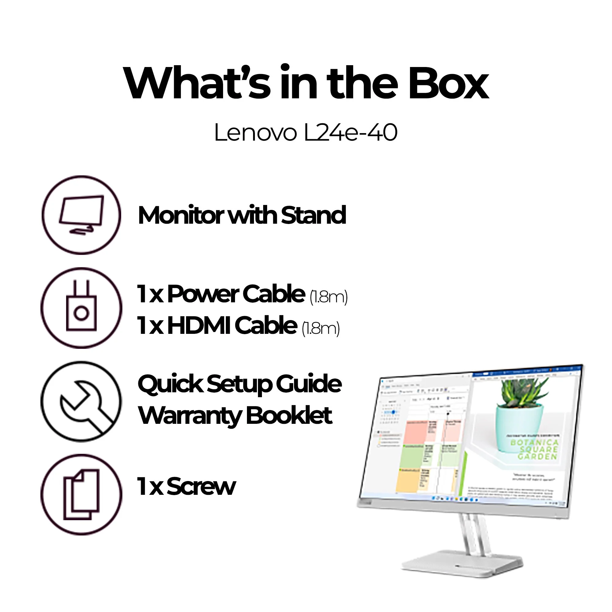 Lenovo L24E-40 - 60.5 cm (23.8") - 1920 x 1080 pixels Full HD LED Monitor - Image 8