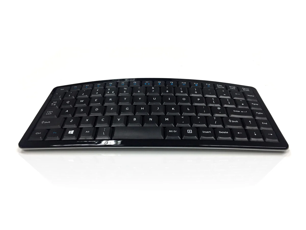 Accuratus Curve Mini - USB Wired + RF Wireless Membrane Keyboard in Black (QWERTY UK)