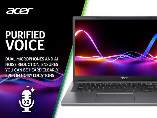 Acer Aspire 3 Laptop - 43.9 cm (17.3") - Intel N100 - 4GB LPDDR5-SDRAM - 512 GB SSD - Wi-Fi 6 - Windows 11 Home - Grey - Image 10