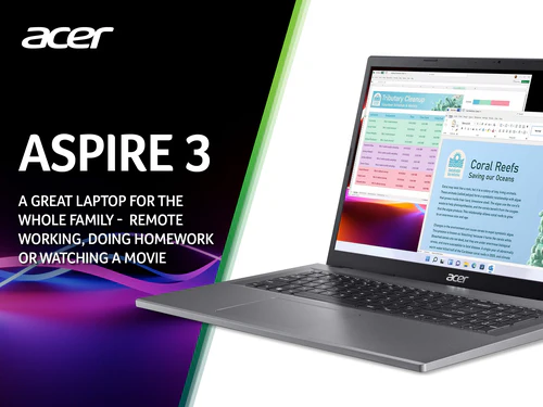 Acer Aspire 3 Laptop - 43.9 cm (17.3") - Intel N100 - 4GB LPDDR5-SDRAM - 512 GB SSD - Wi-Fi 6 - Windows 11 Home - Grey - Image 6