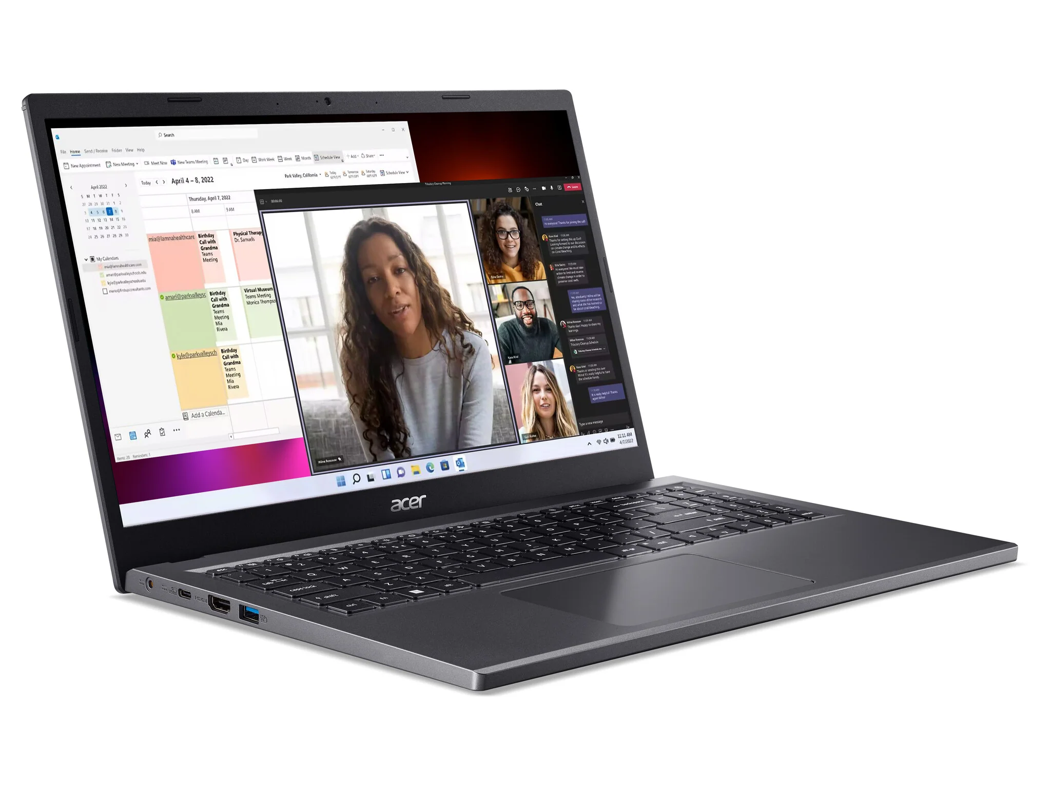 Acer Aspire 5 Laptop - 39.6 cm (15.6") - AMD Ryzen 5 7530U - 16 GB LPDDR4x-SDRAM - 512 GB SSD - Wi-Fi 6E - Windows 11 Home - Grey - Image 2