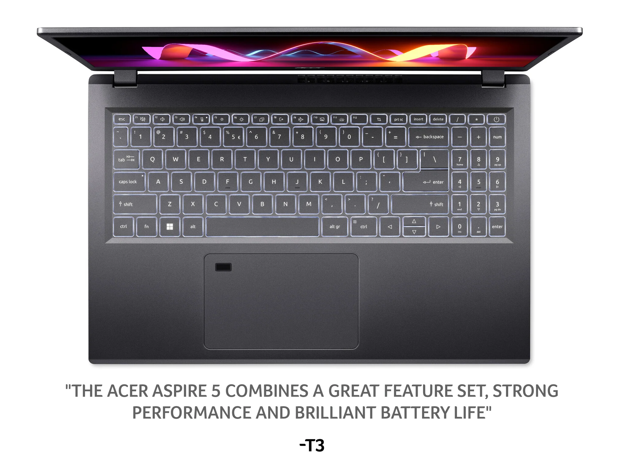 Acer Aspire 5 Laptop - 39.6 cm (15.6") - AMD Ryzen 5 7530U - 16 GB LPDDR4x-SDRAM - 512 GB SSD - Wi-Fi 6E - Windows 11 Home - Grey - Image 4