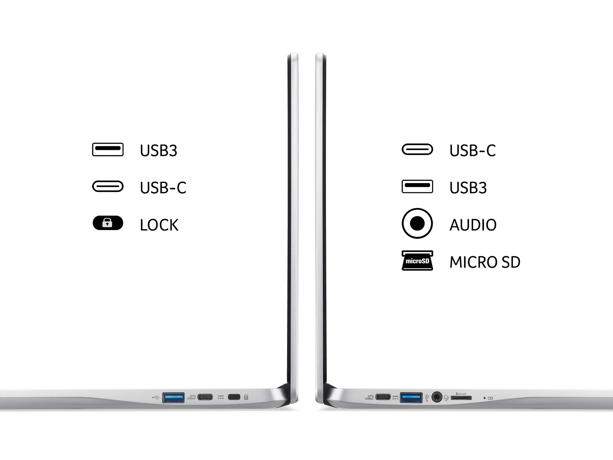 Acer Chromebook 314 - 35.6 cm (14") - Touchscreen - Intel® Pentium® Silver - 8 GB LPDDR4x-SDRAM - 128 GB SSD - Wi-Fi 5 - ChromeOS - Silver - Image 10