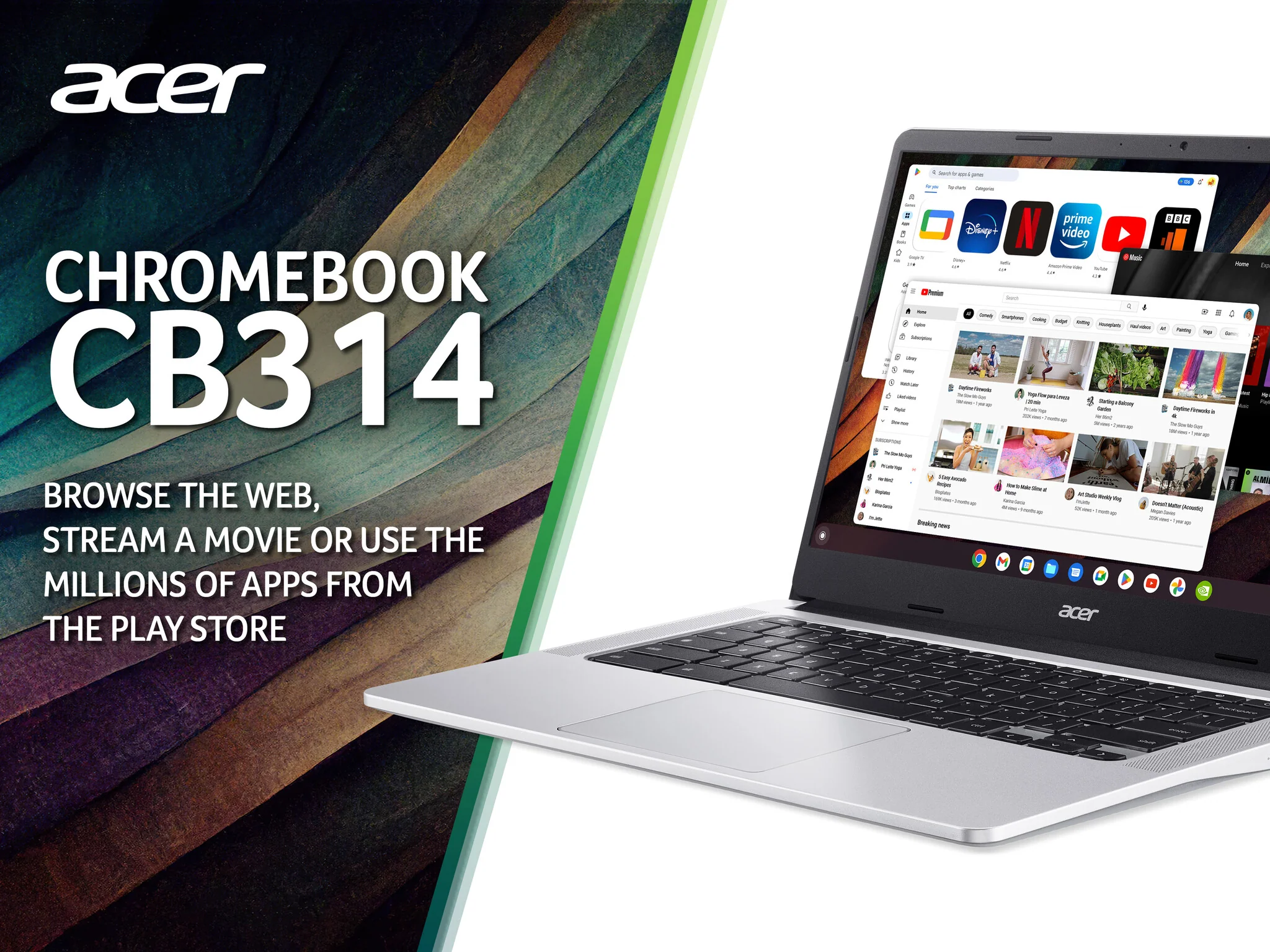 Acer Chromebook 314 - 35.6 cm (14") - Touchscreen - Intel® Pentium® Silver - 8 GB LPDDR4x-SDRAM - 128 GB SSD - Wi-Fi 5 - ChromeOS - Silver - Image 4