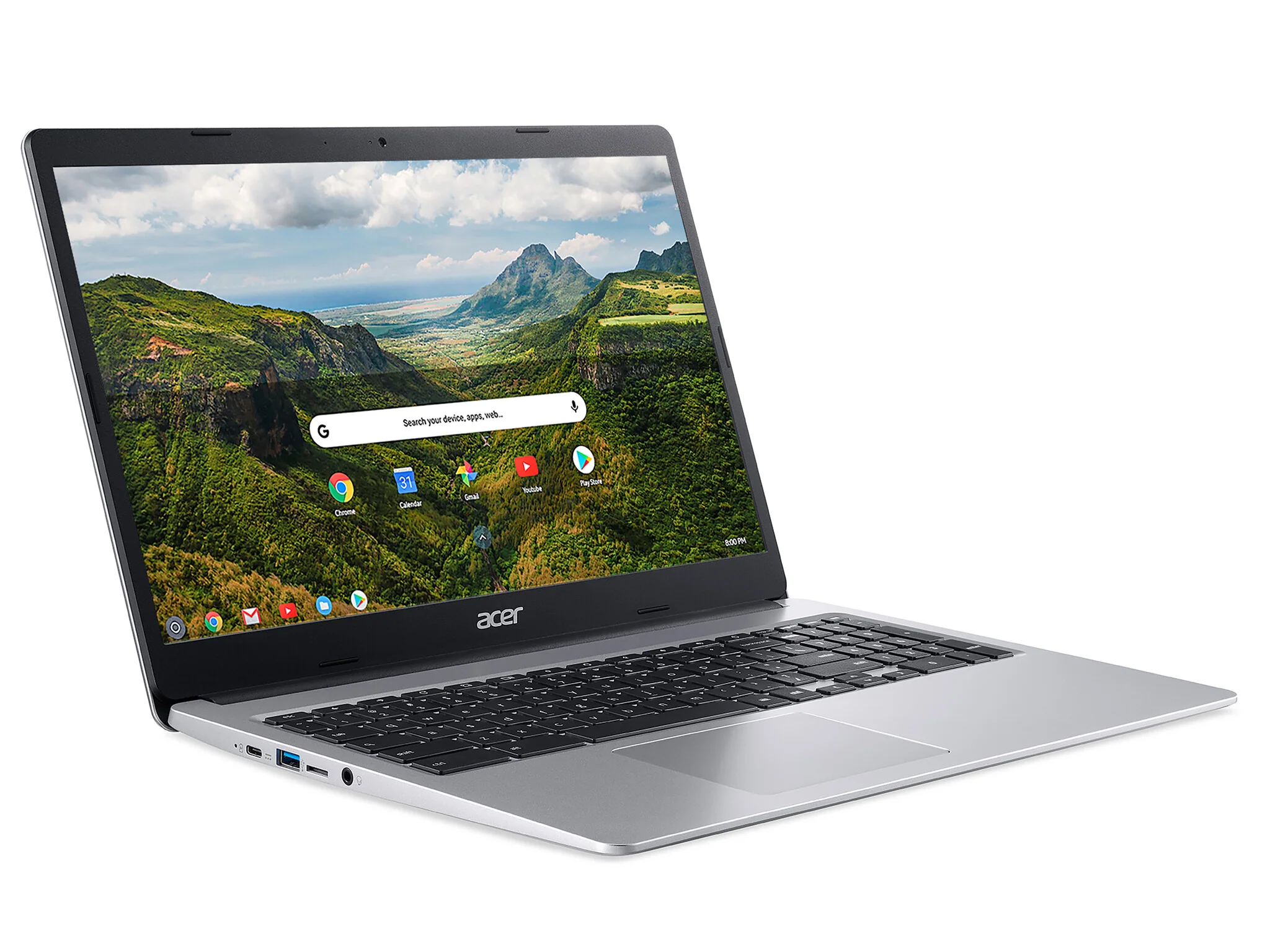 Acer Chromebook 315 - 39.6 cm (15.6") - Intel® Celeron® N4020 - 4 GB DDR4-SDRAM - 64 GB eMMC - Wi-Fi 5 - Chrome OS - Silver - Image 2