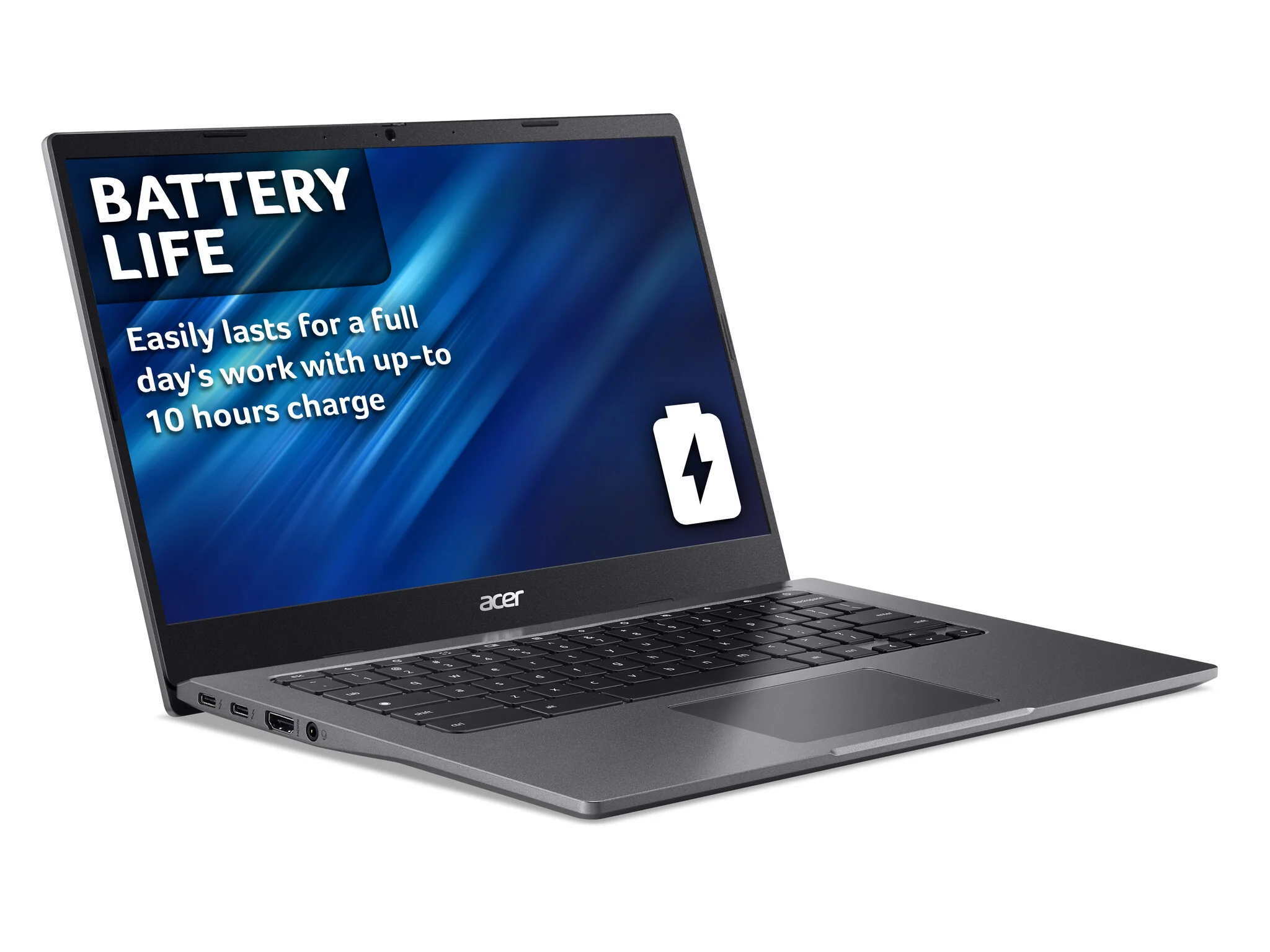 Acer Chromebook 514 - 35.6 cm (14") - Intel® Core™ i5-1135G7 - 8 GB LPDDR4x-SDRAM - 256 GB SSD - Wi-Fi 6 - ChromeOS - Grey - Image 4