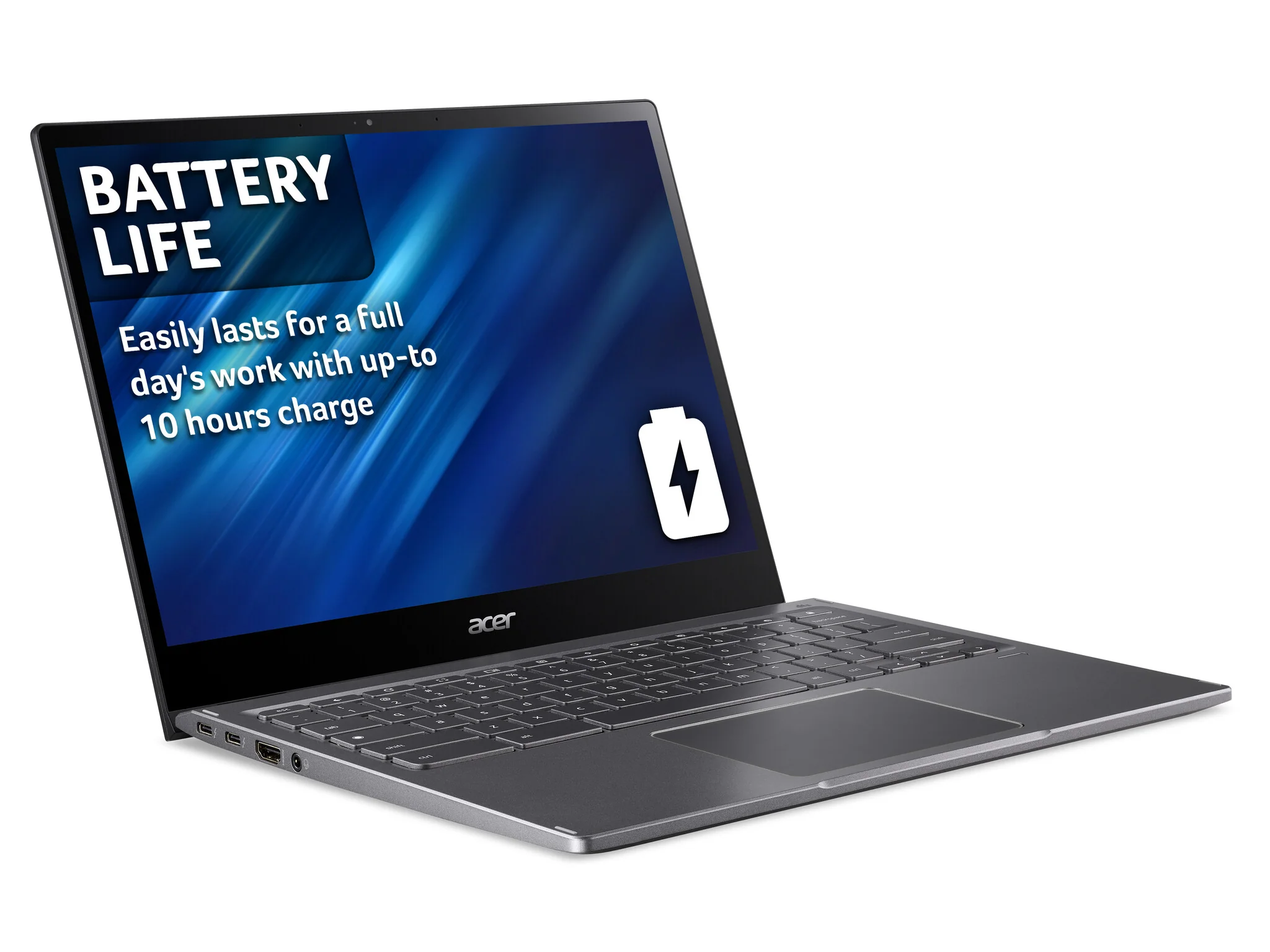 Acer Chromebook Spin 713 - 34.3 cm (13.5") - Touchscreen - Intel® Core™ i5-1135G7 - 8 GB LPDDR4x-SDRAM - 256 GB SSD - Wi-Fi 6 - Chrome OS - Grey - Image 6
