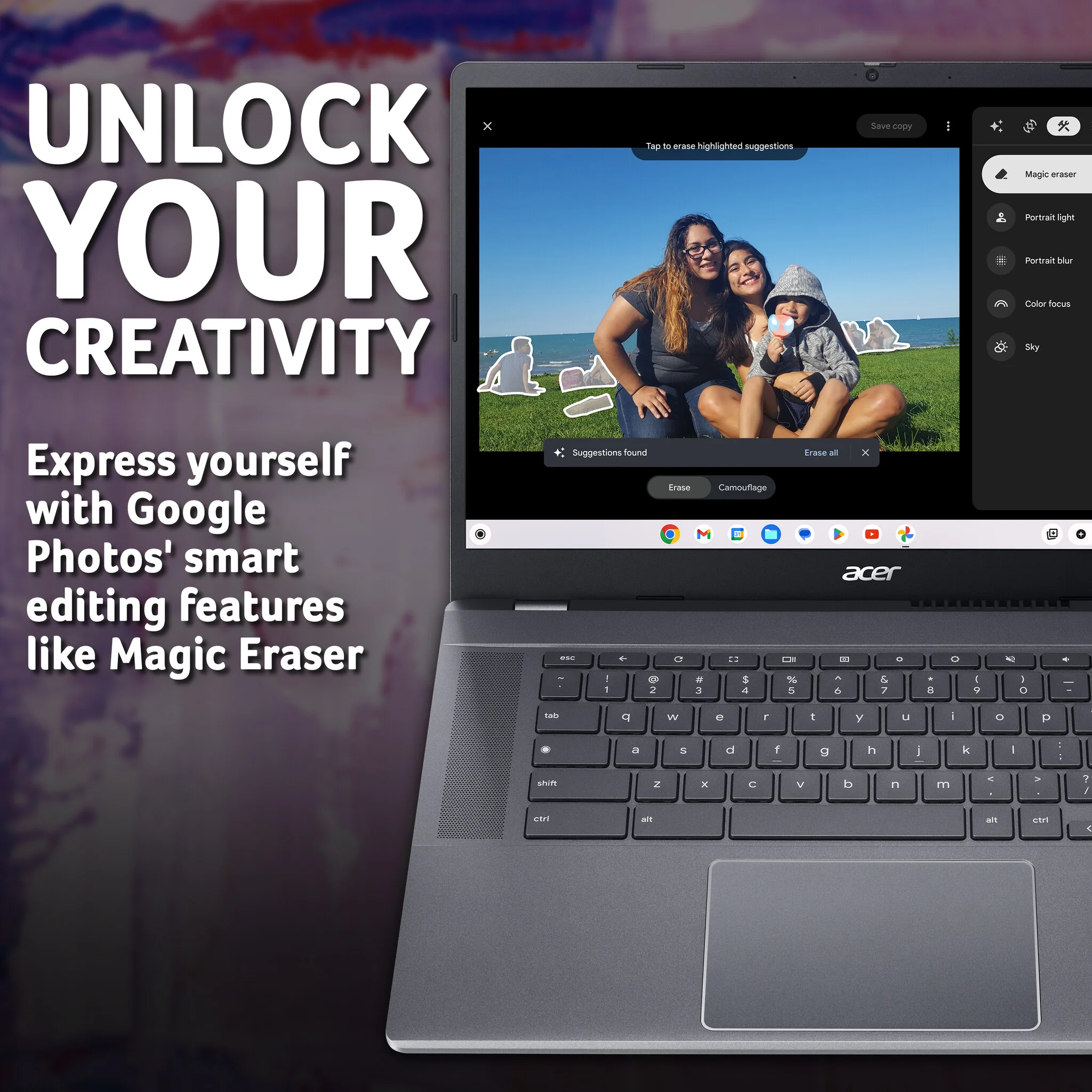 Acer Chromebook Plus 515 - 39.6 cm (15.6") - Intel® Core i3-1215U - 8 GB LPDDR5x-SDRAM - 256 GB SSD - Wi-Fi 6E - Chrome OS - Grey - Image 8