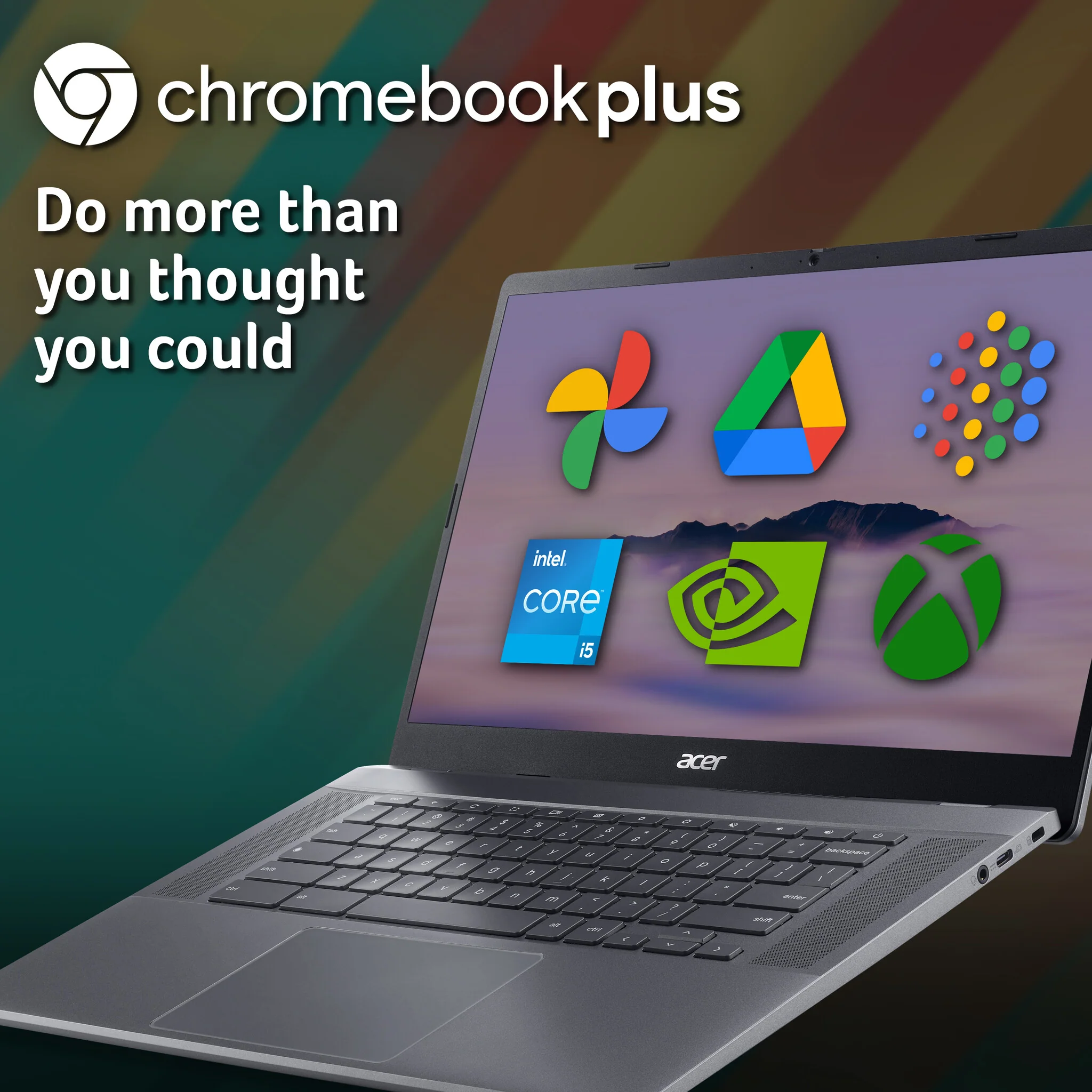 Acer Chromebook Plus 515 - 39.6 cm (15.6") - Intel® Core i5-1235U - 8 GB LPDDR5x-SDRAM - 256 GB SSD - Wi-Fi 6E - ChromeOS - Grey - Image 4