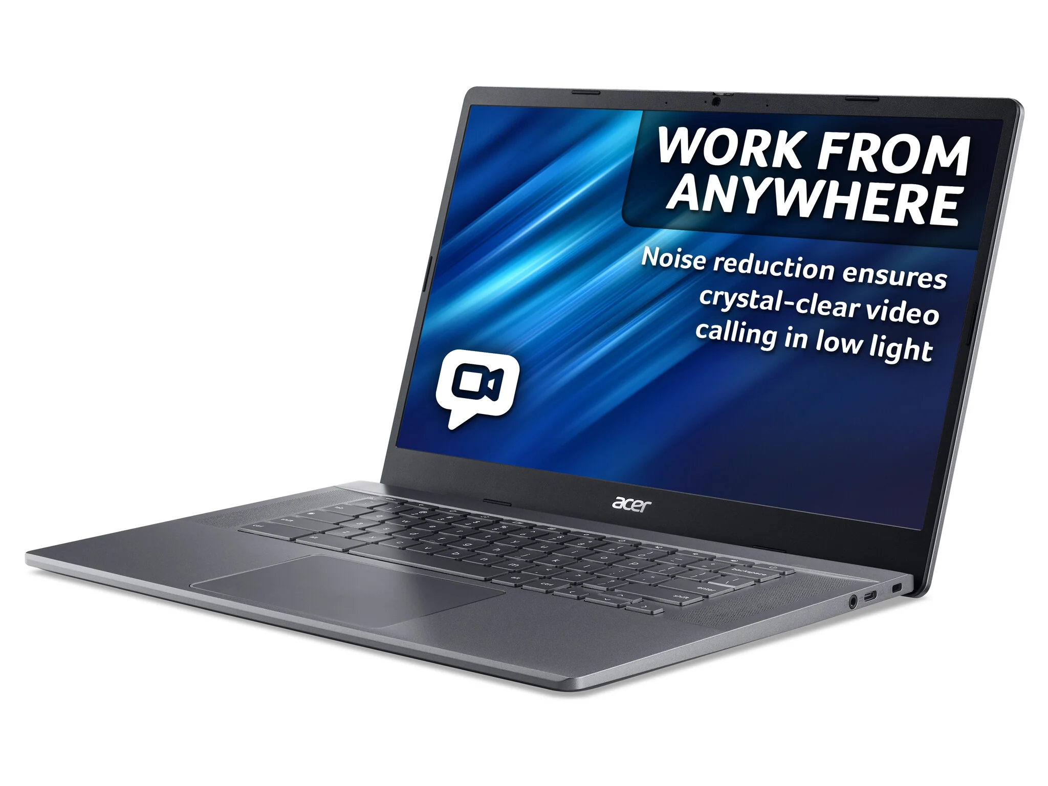 Acer Chromebook Plus 515 - 39.6 cm (15.6") - Intel® Core™ i3-1215U - 8 GB LPDDR5x-SDRAM - 256 GB SSD - Wi-Fi 6E - ChromeOS - Grey - Image 6