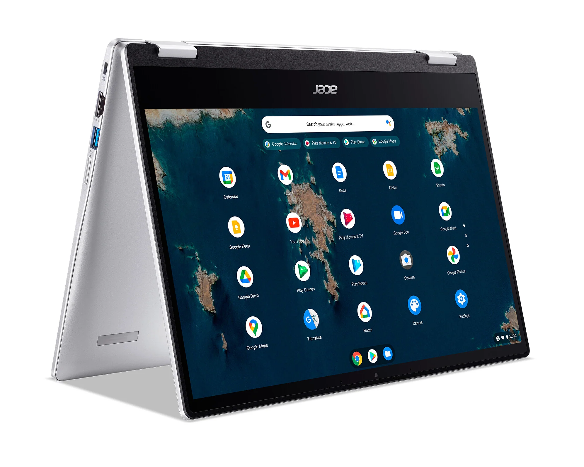 Acer Chromebook Spin 314 Hybrid (2-in-1) - 35.6 cm (14") - Touchscreen - Intel Celeron N4500 - 4 GB LPDDR4x-SDRAM - 128 GB eMMC - Wi-Fi 6 - ChromeOS - Silver - Image 4