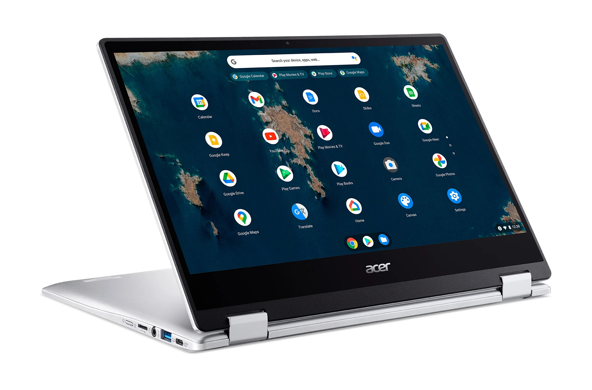 Acer Chromebook Spin 314 Hybrid (2-in-1) - 35.6 cm (14") - Touchscreen - Intel Celeron N4500 - 4 GB LPDDR4x-SDRAM - 128 GB eMMC - Wi-Fi 6 - ChromeOS - Silver - Image 5