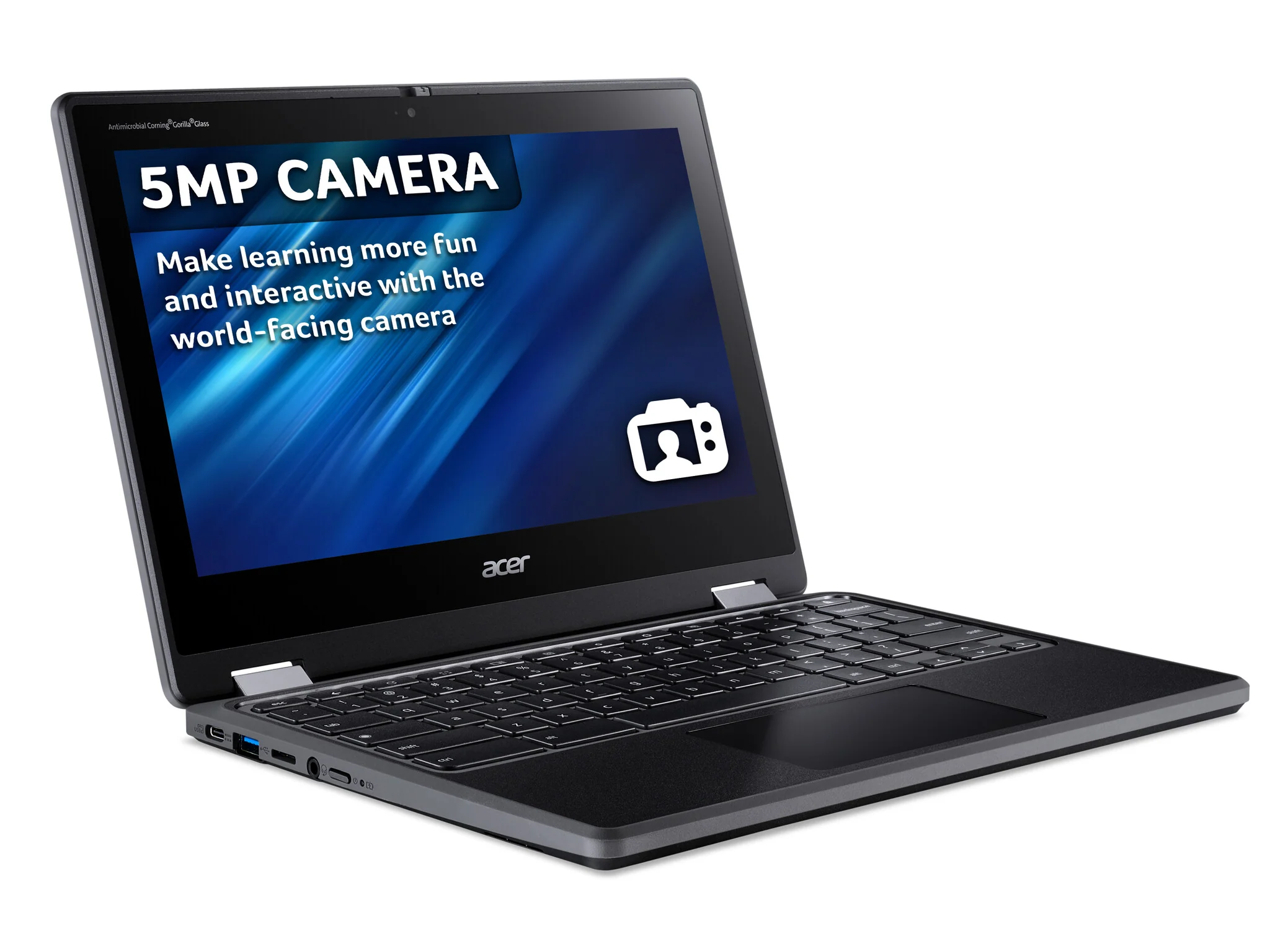 Acer Chromebook Spin 511 - 29.5 cm (11.6") - Touchscreen - Intel® N100 - 4 GB LPDDR5-SDRAM - 64 GB eMMC - Wi-Fi 6E - ChromeOS - Black - Image 4