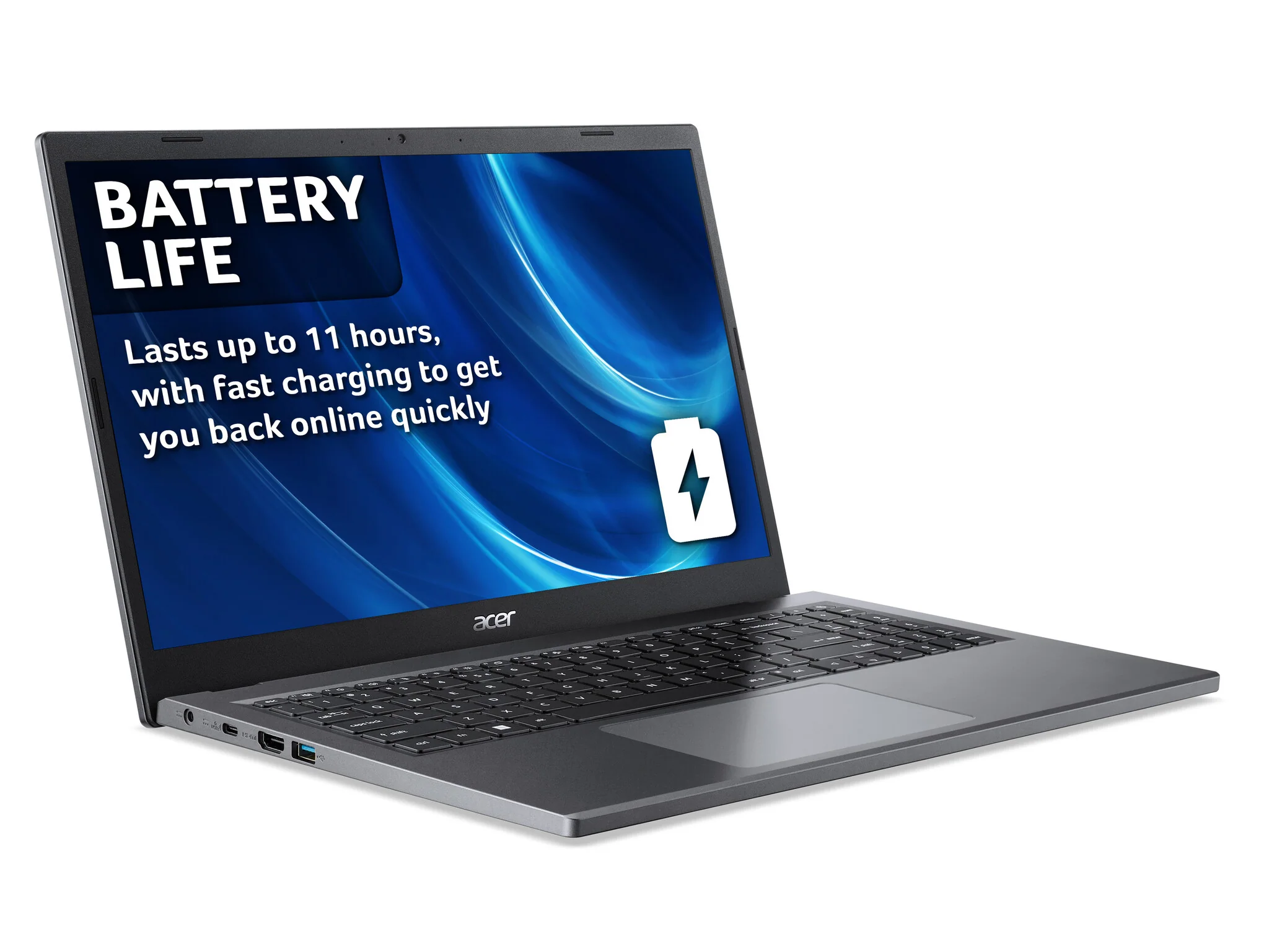 Acer Extensa 15 Laptop - 39.6 cm (15.6") - AMD Ryzen™ 5 7520U - 8 GB LPDDR5-SDRAM - 256 GB SSD - Wi-Fi 6 - Windows 11 Home - Grey - Image 4