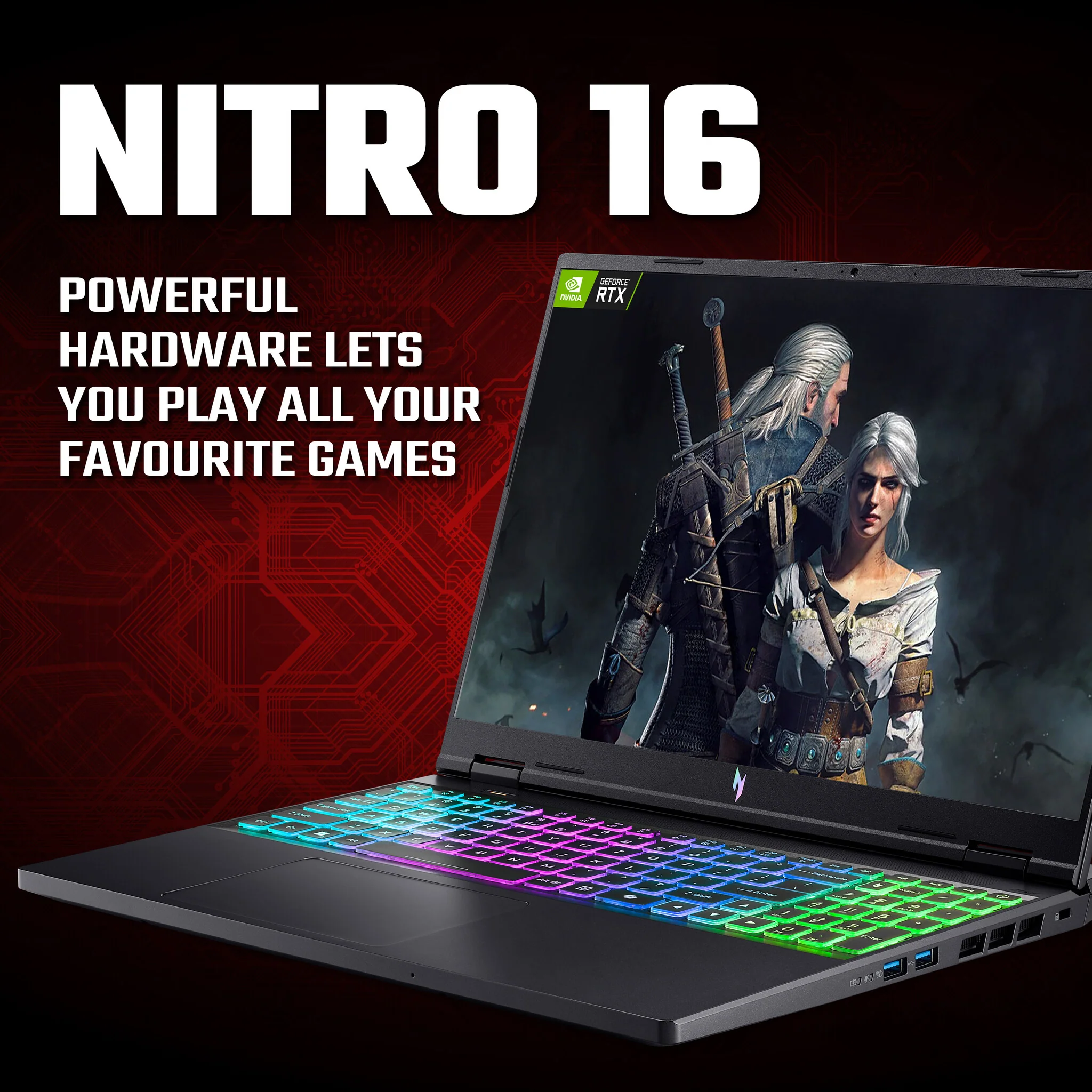 Acer Nitro 16 AN16-73 Gaming Laptop - 40.6 cm (16") - Intel® Core™ i7-14650HX -16 GB DDR5-SDRAM - 1TB SSD - NVIDIA GeForce RTX 4060 - Wi-Fi 6E - Windows 11 - Black - Image 4