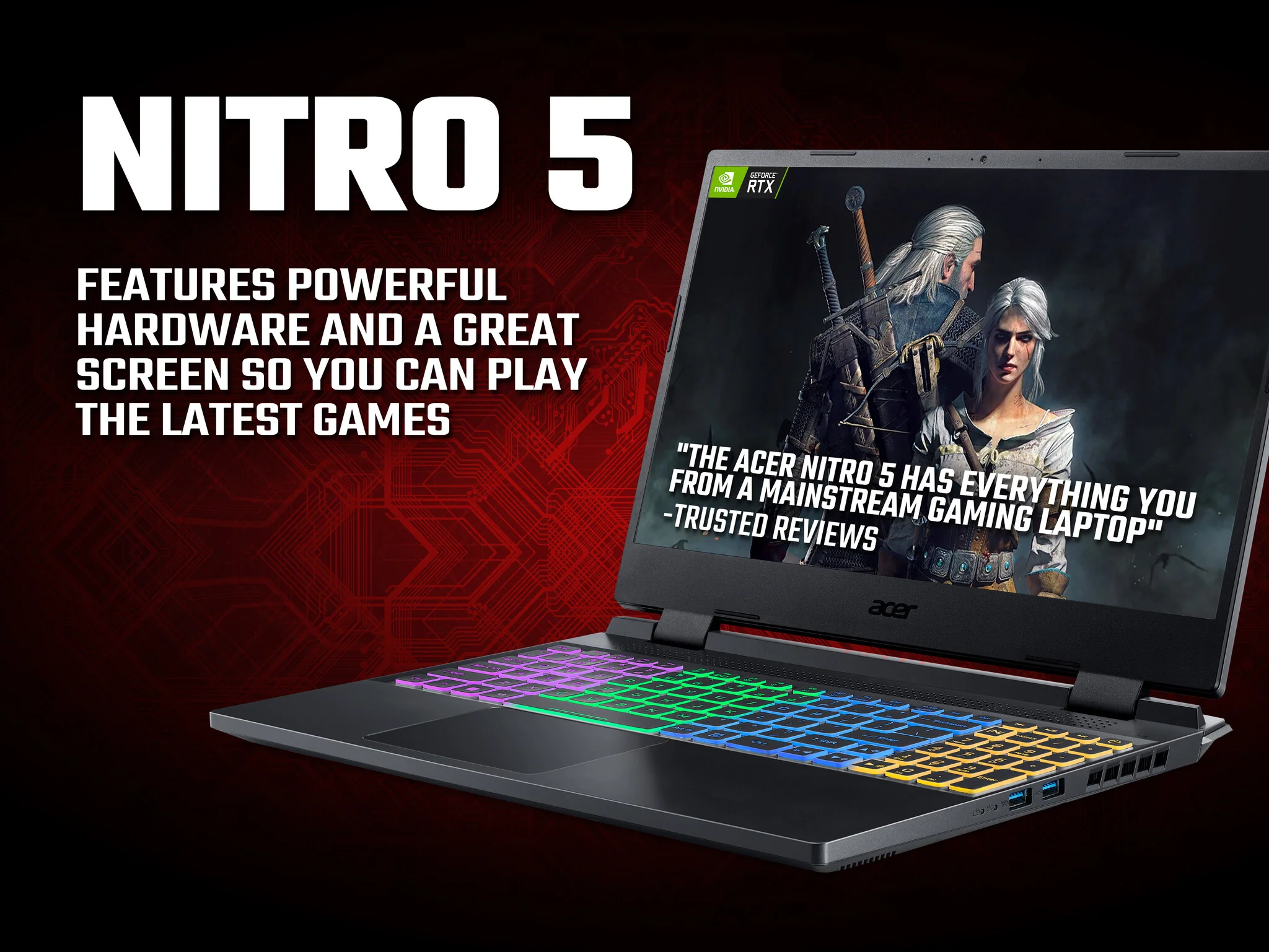 Acer Nitro 5 AN515-58 Laptop - 39.6 cm (15.6") - Intel® Core™ i7-12650H - 16 GB DDR5-SDRAM - 1TB SSD - NVIDIA GeForce RTX 4060 - Wi-Fi 6 - Windows 11 Home - Black - Image 12