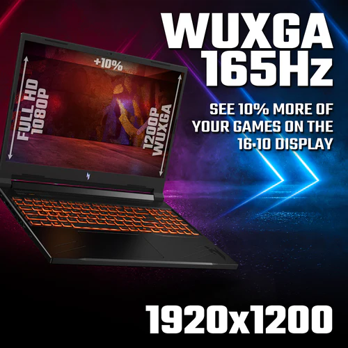 Acer Nitro V 16 Gaming Laptop - 40.6 cm (16") - AMD Ryzen 7 8845HS - 16 GB DDR5-SDRAM - 512 GB SSD - NVIDIA GeForce RTX 3050 - Wi-Fi 6 - Windows 11 Home - Black - Image 6