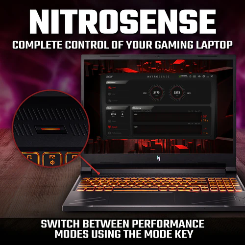 Acer Nitro V 16 Gaming Laptop - 40.6 cm (16") - AMD Ryzen 7 8845HS - 16 GB DDR5-SDRAM - 512 GB SSD - NVIDIA GeForce RTX 3050 - Wi-Fi 6 - Windows 11 Home - Black - Image 9