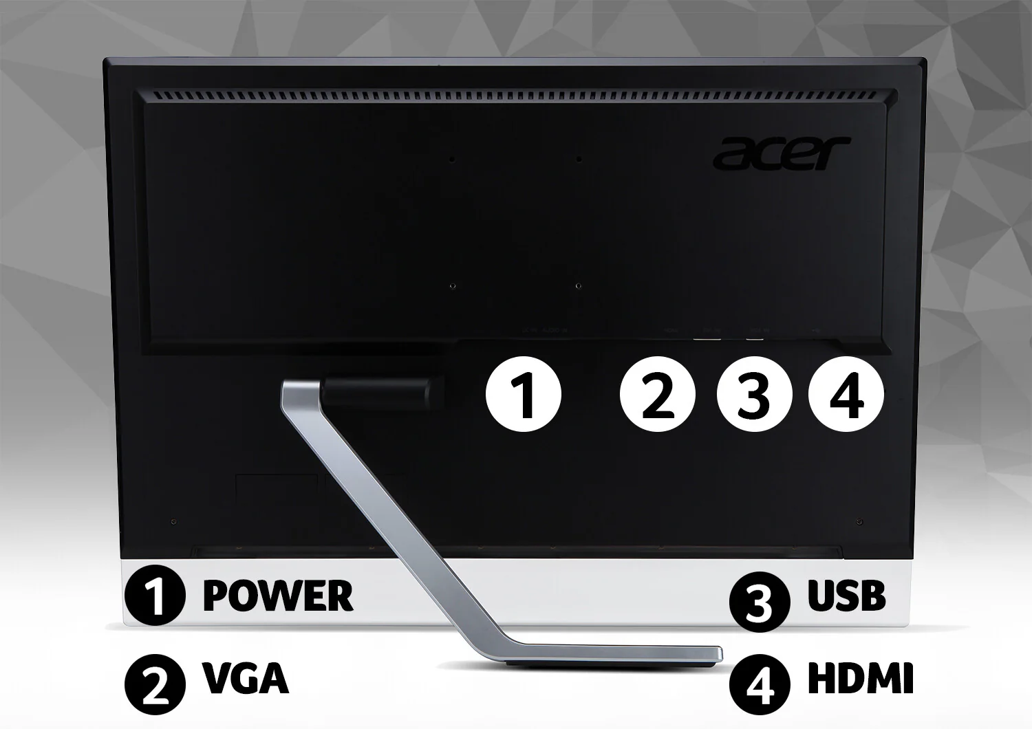 Acer T2 T232HLA - 58.4 cm (23") - 1920 x 1080 pixels FHD LED Touchscreen Monitor - Image 4