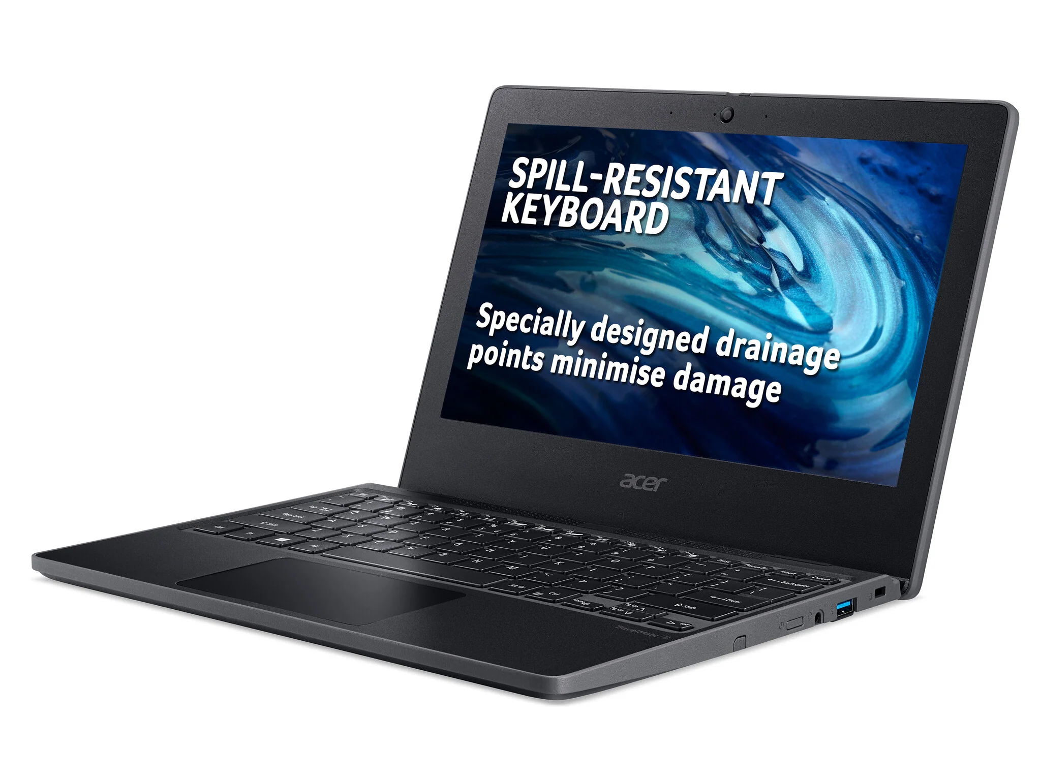 Acer TravelMate B3 Laptop - 29.5 cm (11.6") - Intel® Celeron® N4120 - 4 GB DDR4-SDRAM - 64 GB eMMC - Wi-Fi 5 - Windows 10 Pro Education - Black - Image 4