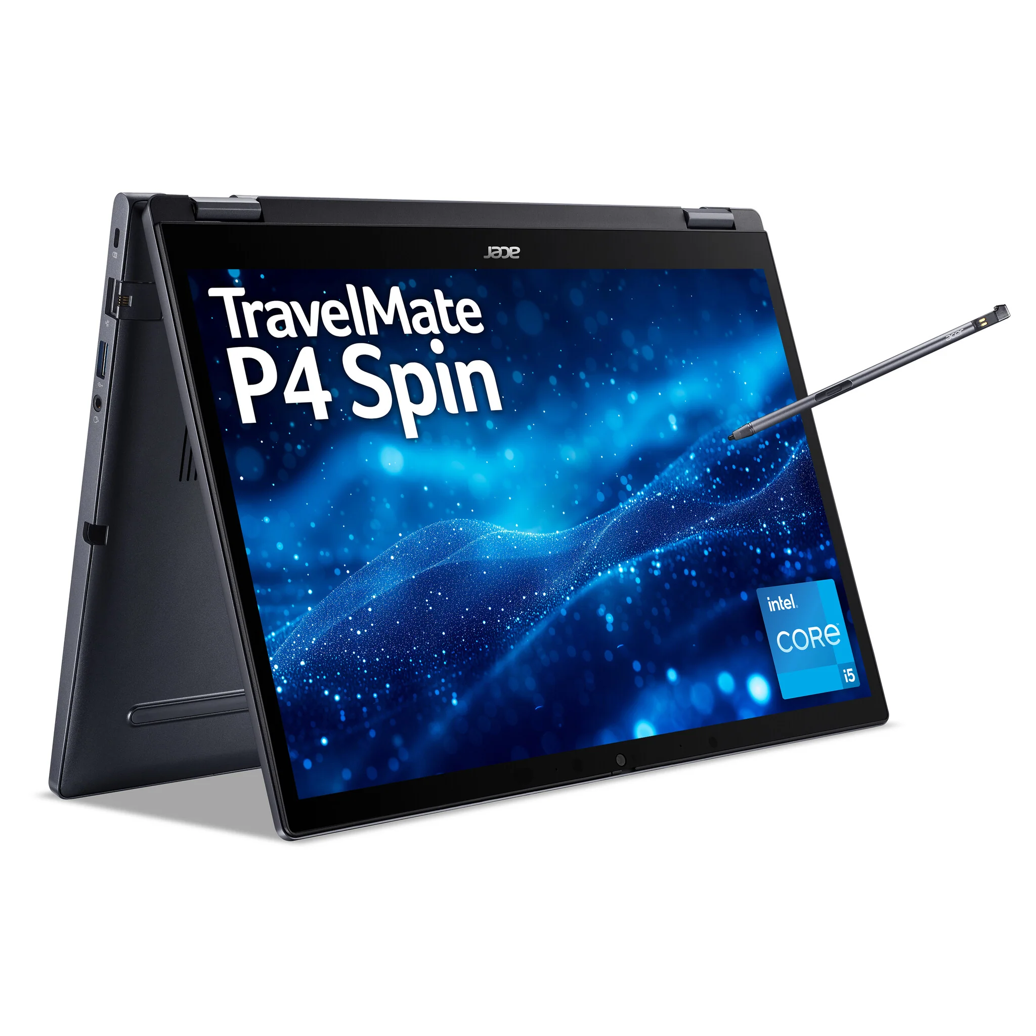 Acer TravelMate P4 Spin 14 Hybrid (2-in-1) - 35.6 cm (14") - Touchscreen - Intel® Core™ i5-1335U - 16 GB DDR4-SDRAM - 512 GB SSD - Wi-Fi 6E - Windows 11 Pro - Black - Image 2