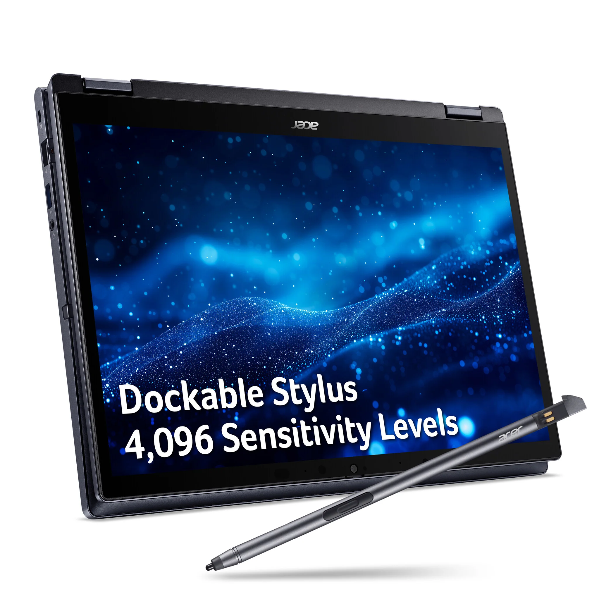 Acer TravelMate P4 Spin 14 Hybrid (2-in-1) - 35.6 cm (14") - Touchscreen - Intel® Core™ i5-1335U - 16 GB DDR4-SDRAM - 512 GB SSD - Wi-Fi 6E - Windows 11 Pro - Black - Image 3