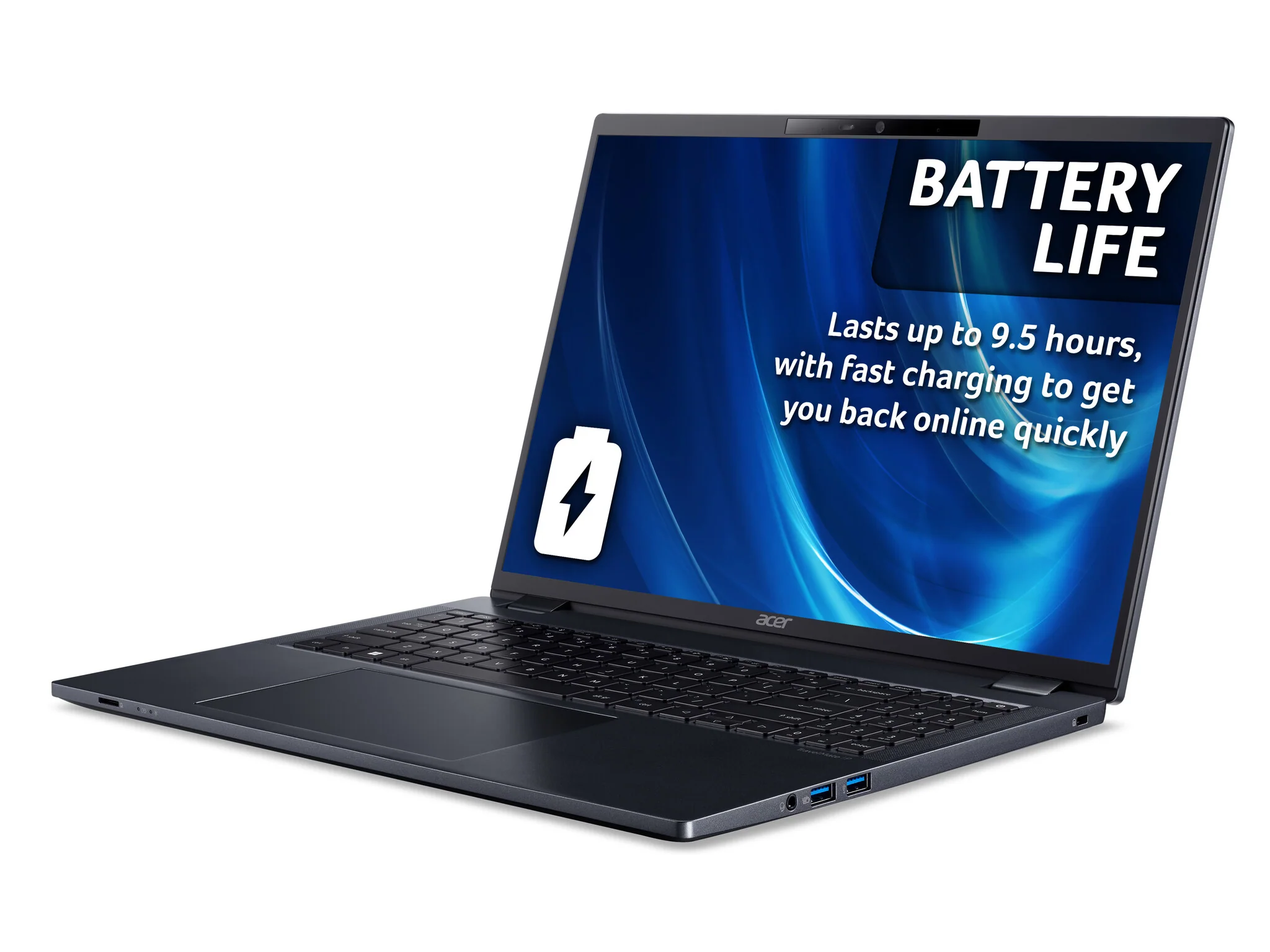 Acer TravelMate P4 TMP416-51 Laptop - 40.6 cm (16") - Intel® Core™ i7-1270P - 16 GB DDR4-SDRAM - 512 GB SSD - Wi-Fi 6E - Windows 11 Pro - Blue - Image 6
