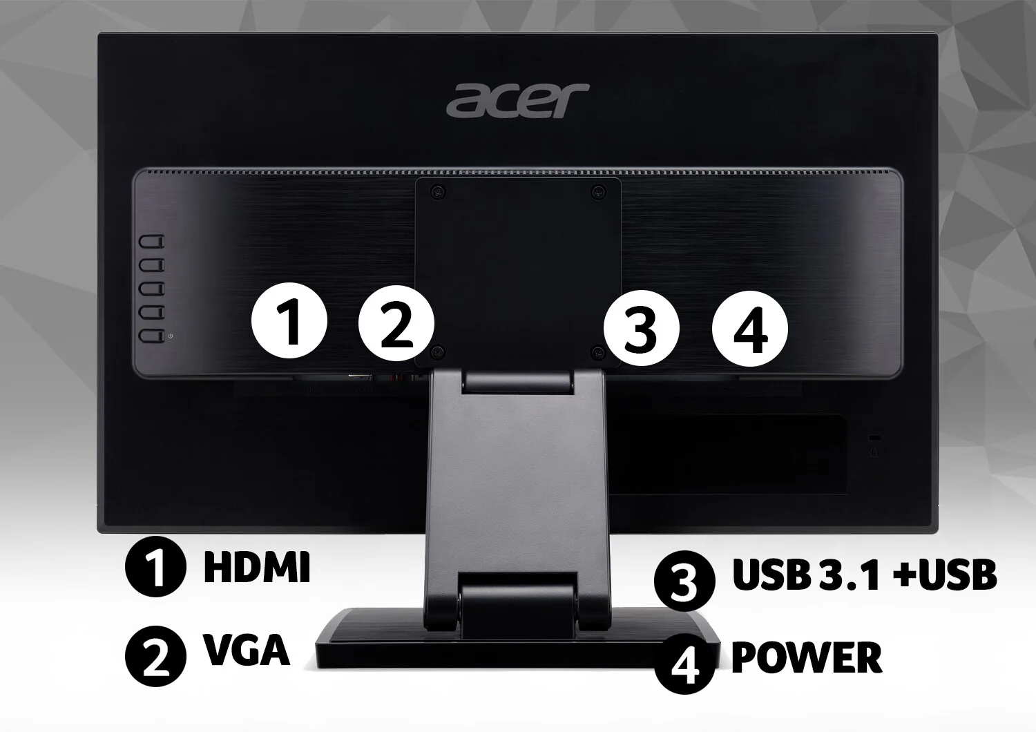 Acer UT1 UT241Y - 60.5 cm (23.8") - 1920 x 1080 pixels FHD LED Touchscreen Monitor - Image 4