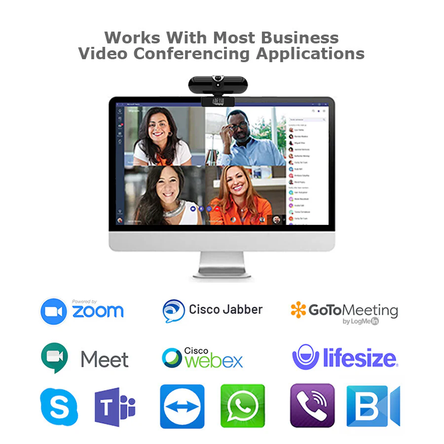Adesso CyberTrack H7 - 4 MP 2560 x 1440p USB 2.0 webcam in Black - Image 8