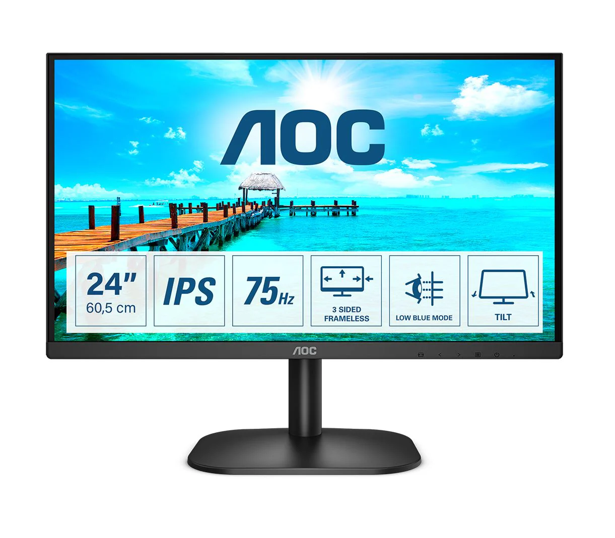 AOC B2 24B2XH computer monitor 60.5 cm (23.8") 1920 x 1080 pixels Full HD LED Black
