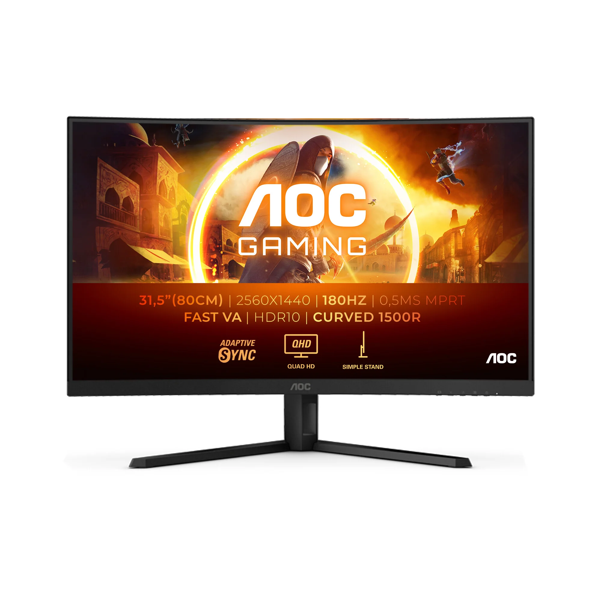 AOC G4 CQ32G4VE - 81.3 cm (32") - 2560 x 1440 pixels Quad HD LCD Monitor