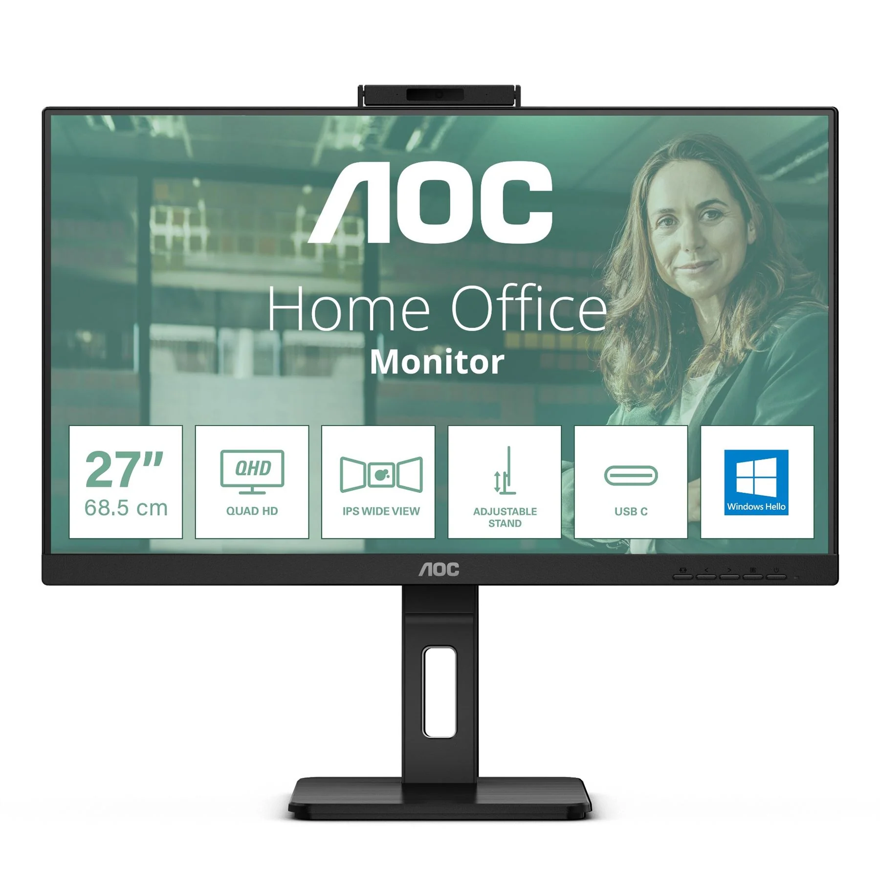 AOC Q27P3CW Computer Monitor 68.6 cm (27") 2560 x 1440 pixels Quad HD LED Black