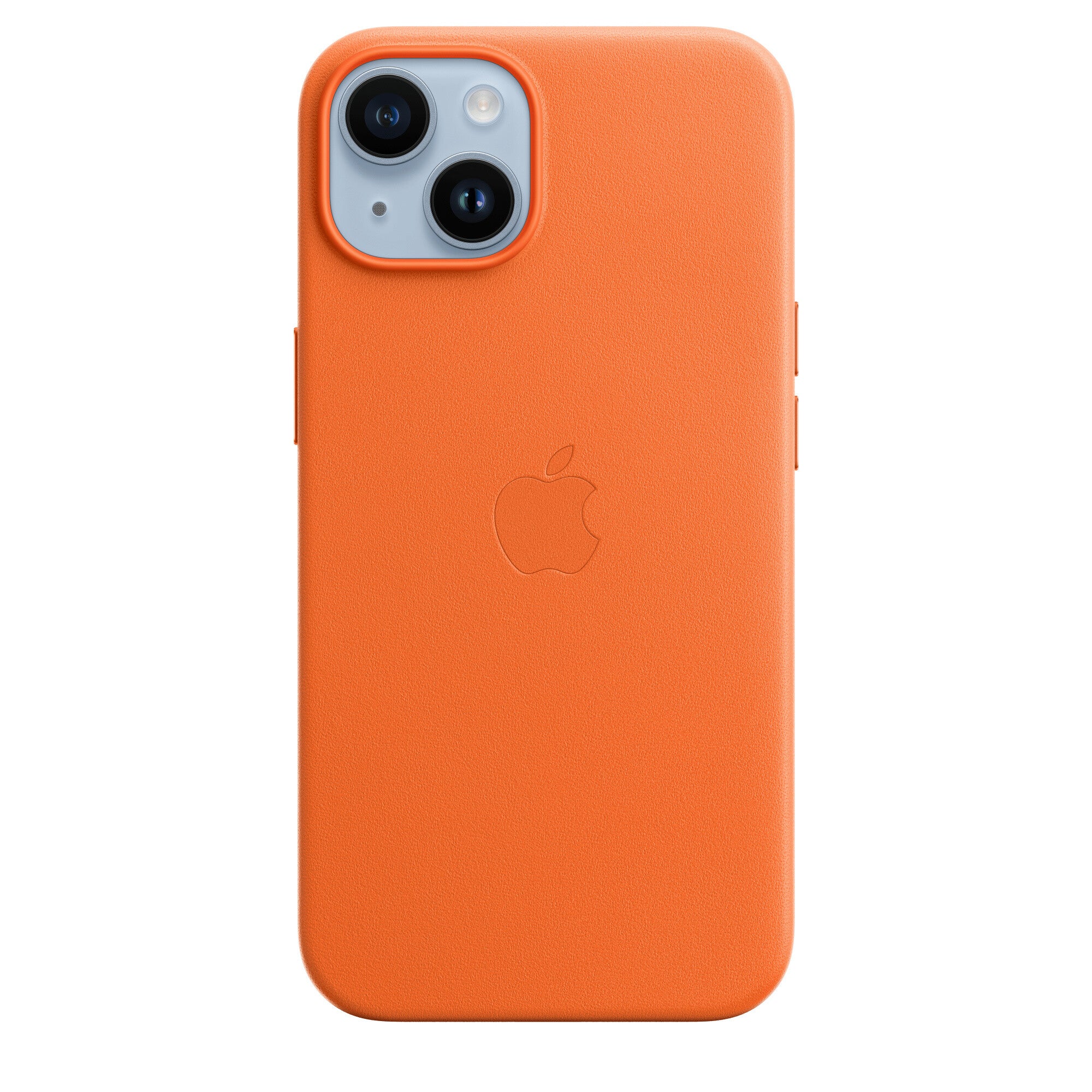 Apple iPhone 14 Leather Case with MagSafe in Orange