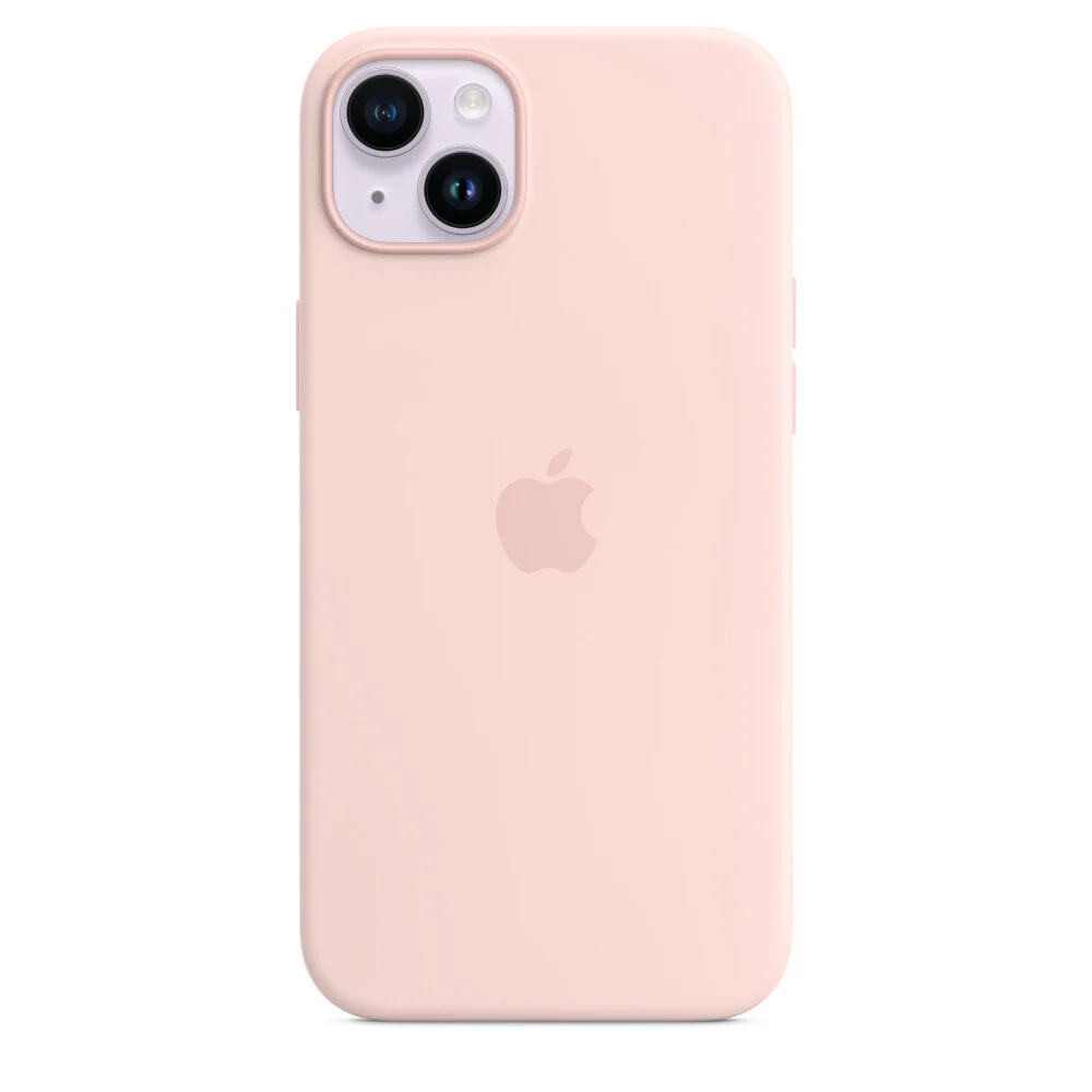 Apple iPhone 14 Plus Silicone Case with MagSafe in Chalk Pink - Image 2