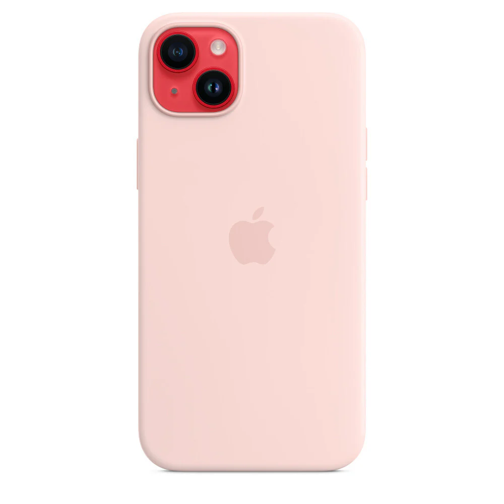 Apple iPhone 14 Plus Silicone Case with MagSafe in Chalk Pink - Image 5