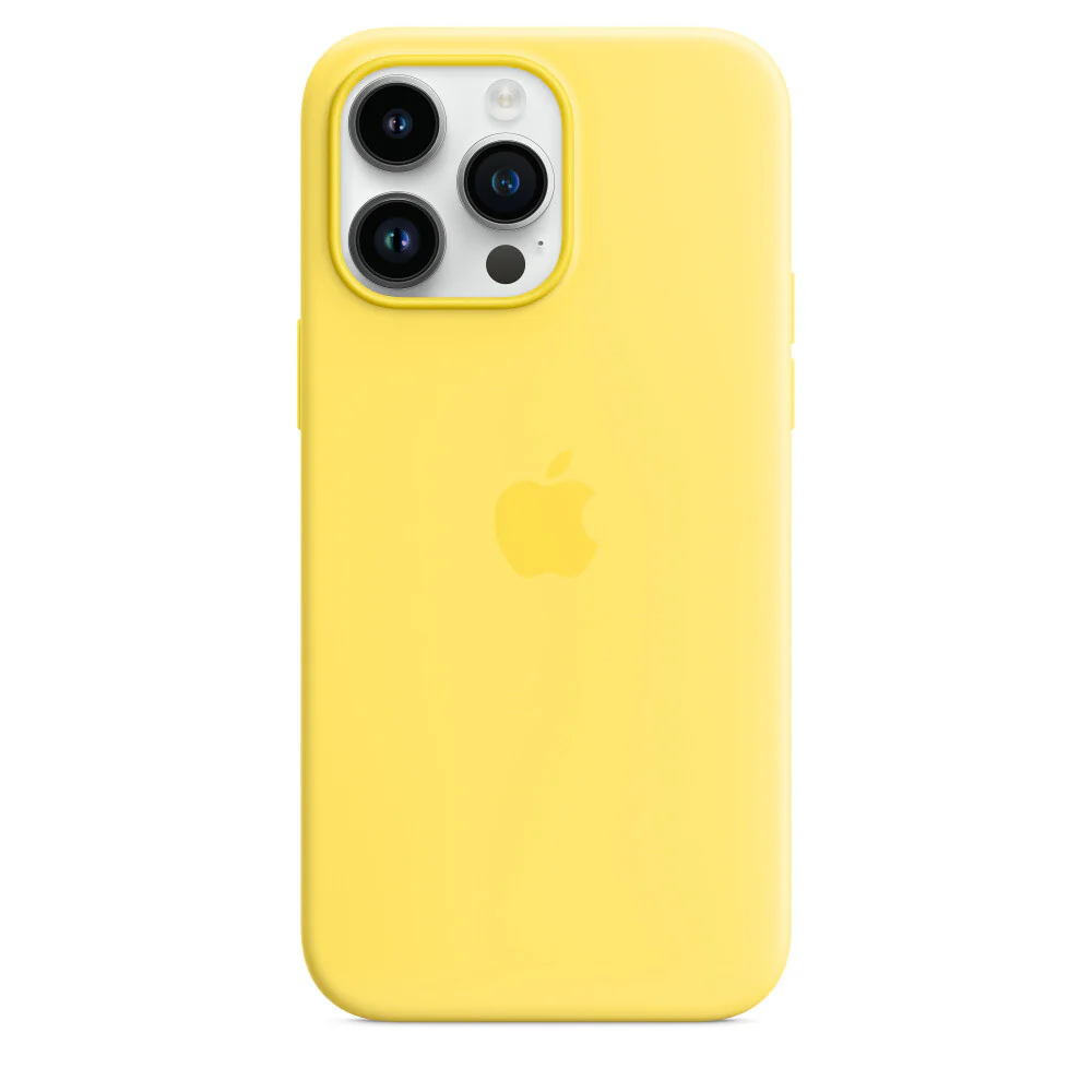 Silicone Case with MagSafe for iPhone 14 Pro Max in Canary Yellow - Image 3