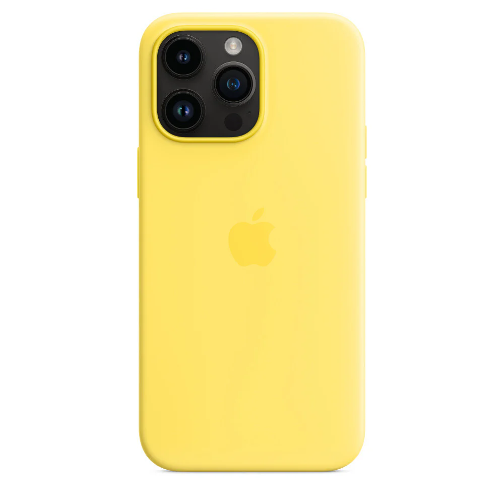 Silicone Case with MagSafe for iPhone 14 Pro Max in Canary Yellow - Image 4