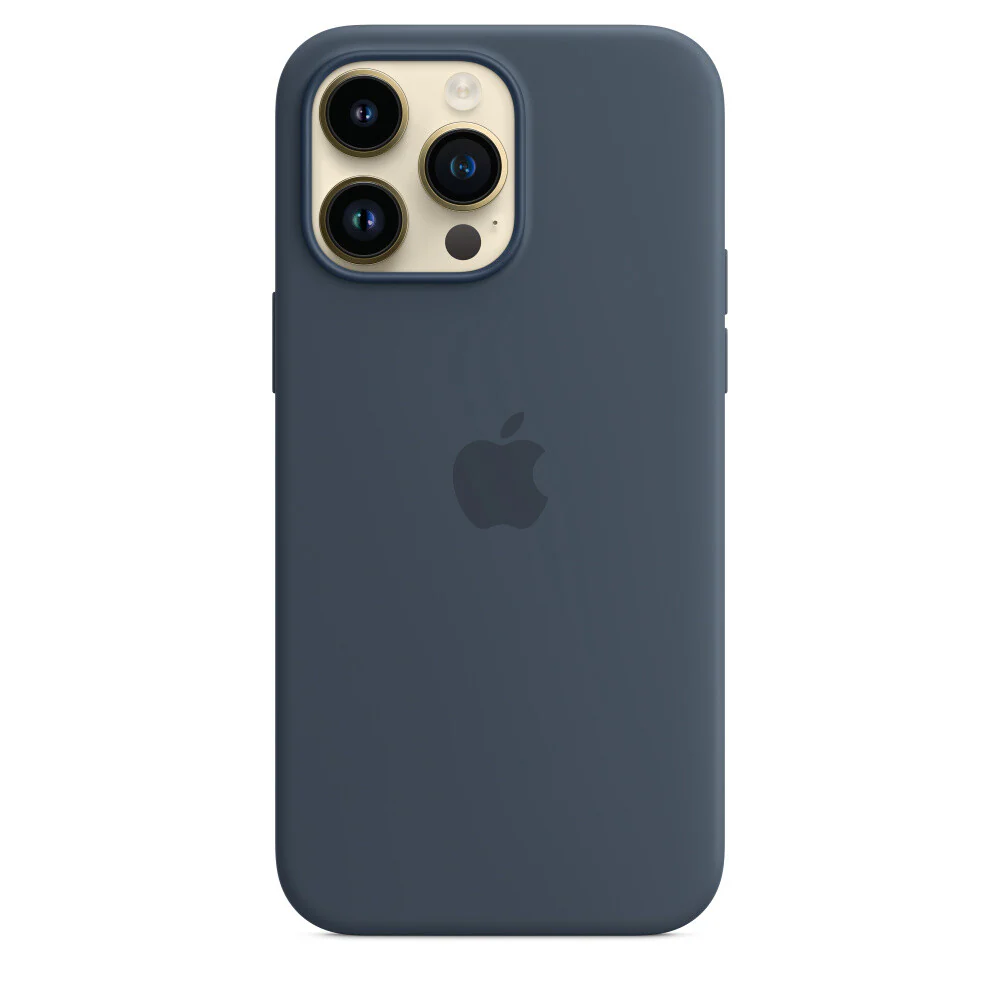 Apple Silicone Case for iPhone 14 Pro Max with MagSafe in Storm Blue - Image 2