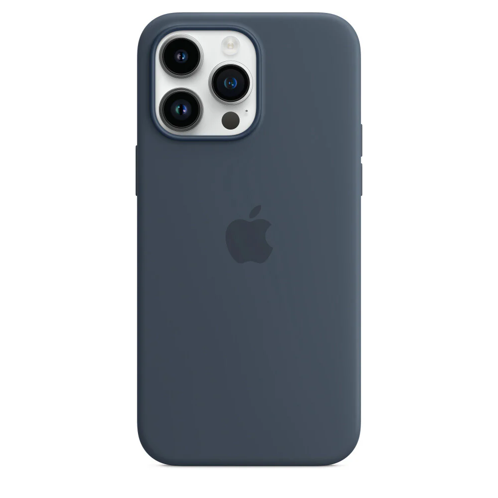 Apple Silicone Case for iPhone 14 Pro Max with MagSafe in Storm Blue - Image 3