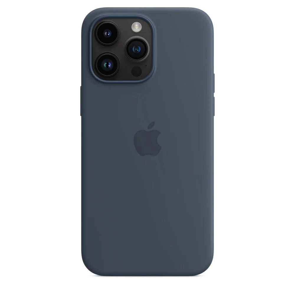 Apple Silicone Case for iPhone 14 Pro Max with MagSafe in Storm Blue - Image 4