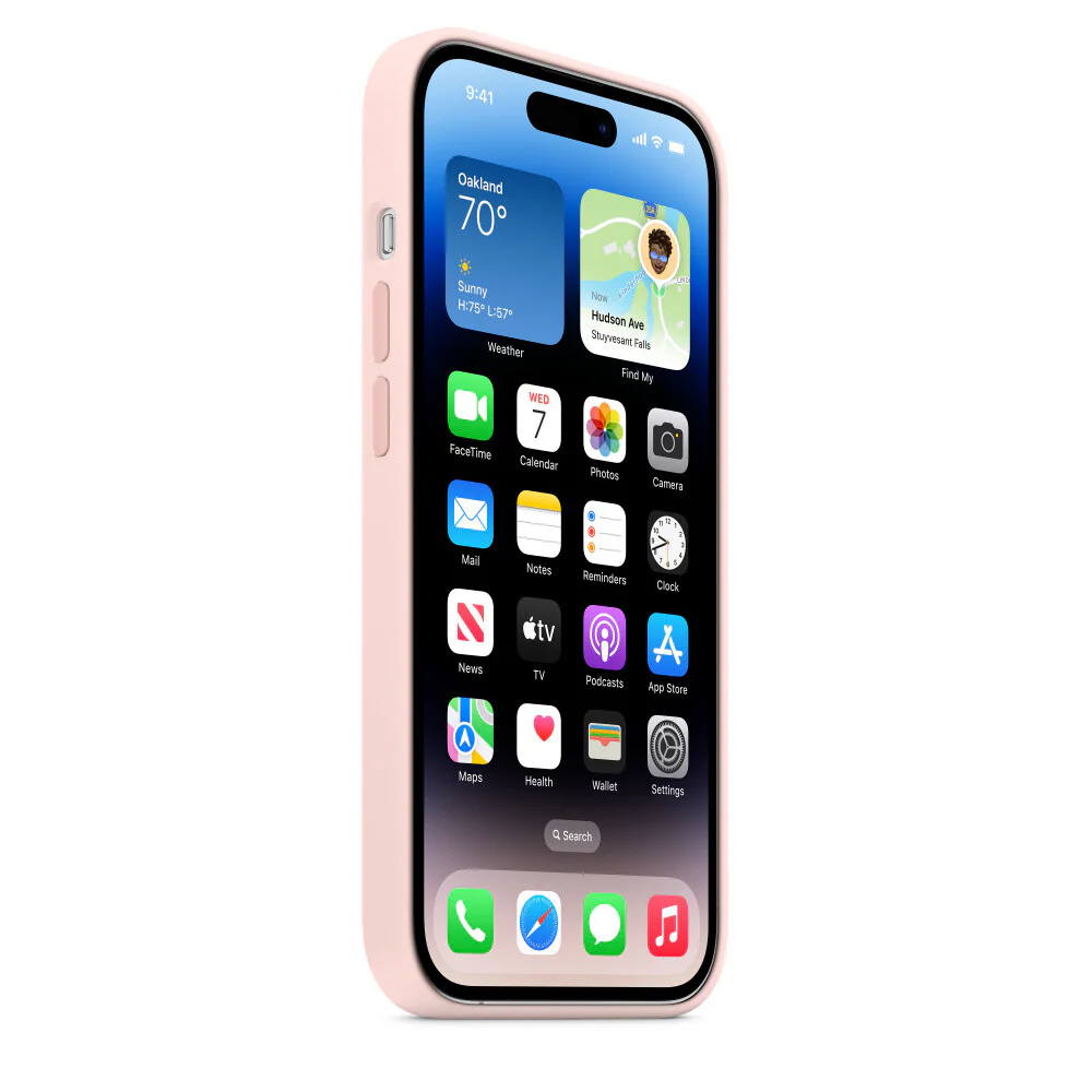 Apple iPhone 14 Pro Silicone Case with MagSafe in Chalk Pink - Image 6