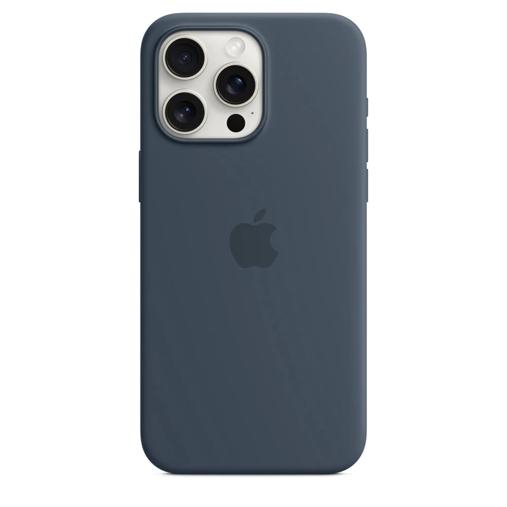Silicone Case with MagSafe for iPhone 15 Pro Max in Storm Blue - Image 3