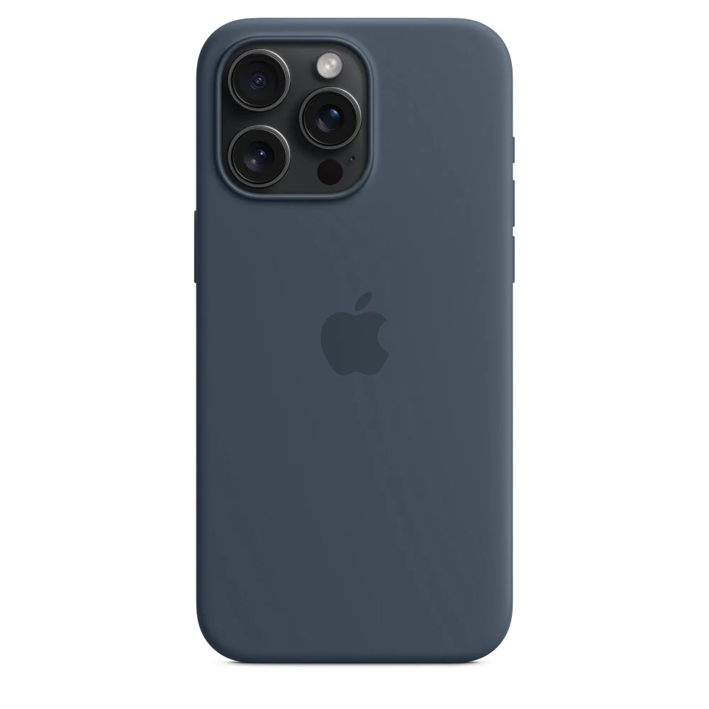 Silicone Case with MagSafe for iPhone 15 Pro Max in Storm Blue - Image 4