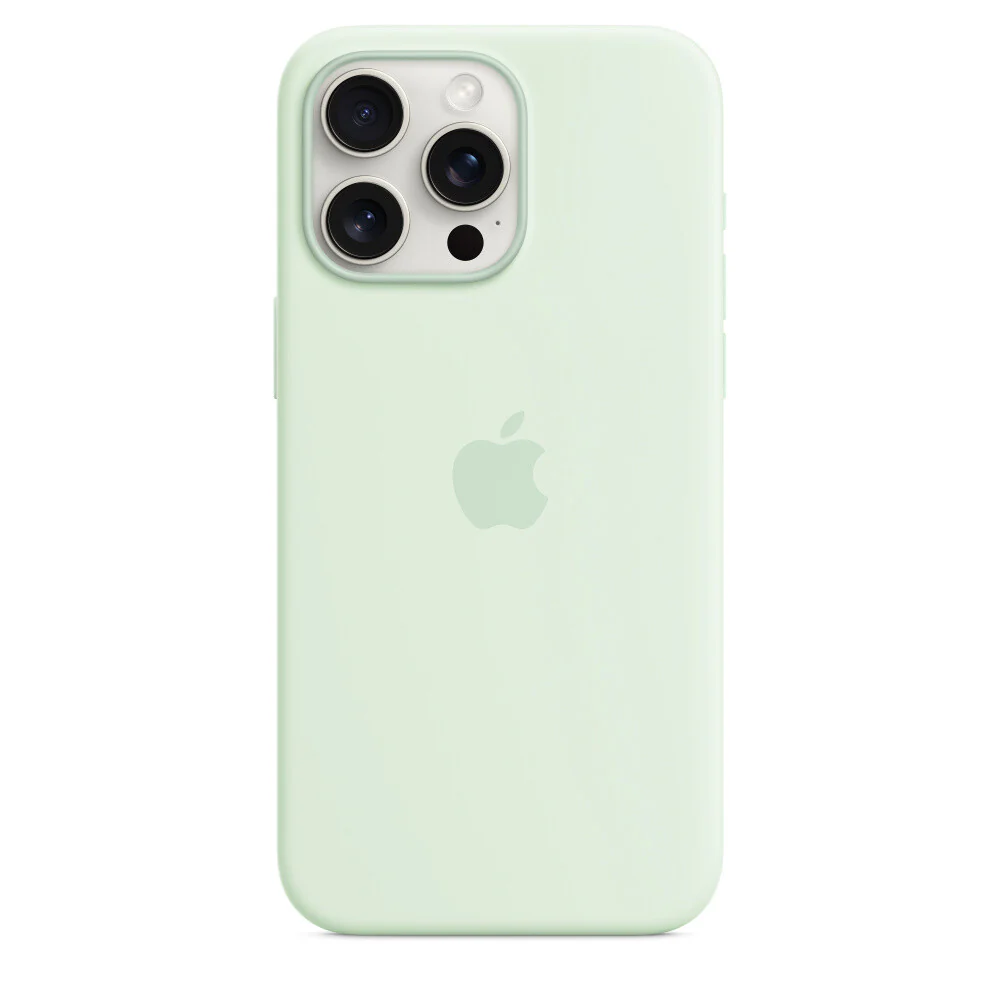 Apple MWNQ3ZM/A - Silicone Case with MagSafe for iPhone 15 Pro Max in Soft Mint - Image 3