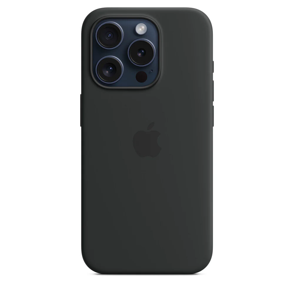 Silicone Case with MagSafe for iPhone 15 Pro in Black - Image 2