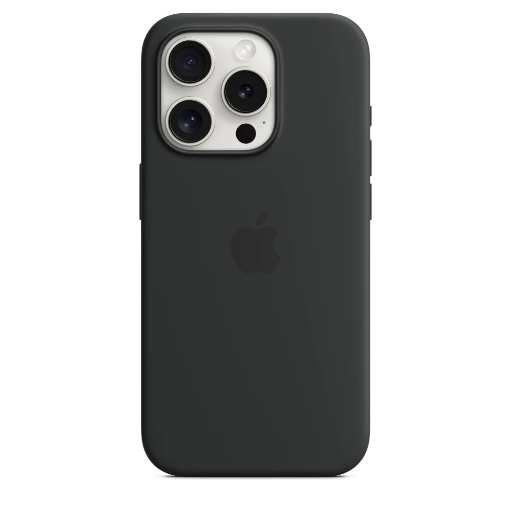 Silicone Case with MagSafe for iPhone 15 Pro in Black - Image 3