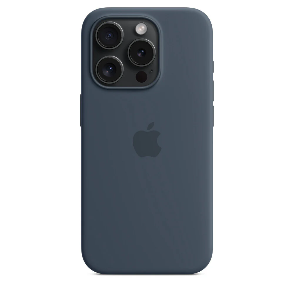 Apple iPhone 15 Pro Silicone Case with MagSafe in Blue - Image 4