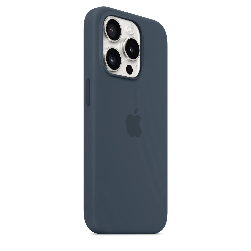 Apple iPhone 15 Pro Silicone Case with MagSafe in Blue - Image 5