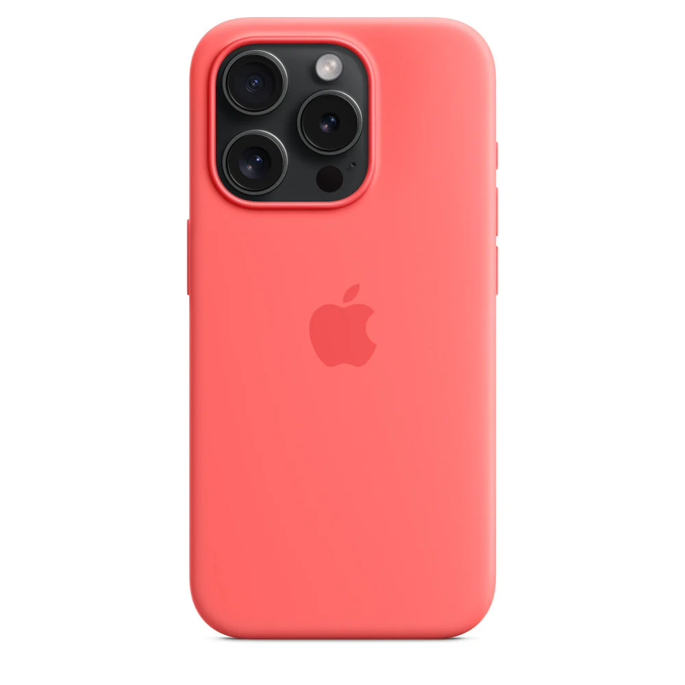 Apple iPhone 15 Pro Silicone Case with MagSafe in Guava Pink - Image 4